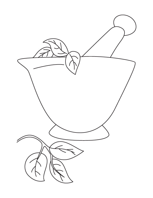 612x792 Mortar And Pestle Coloring Page Download Free Mortar And Pestle