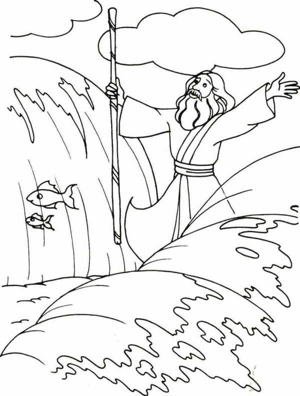600x792 Moses And The Red Sea Coloring Page