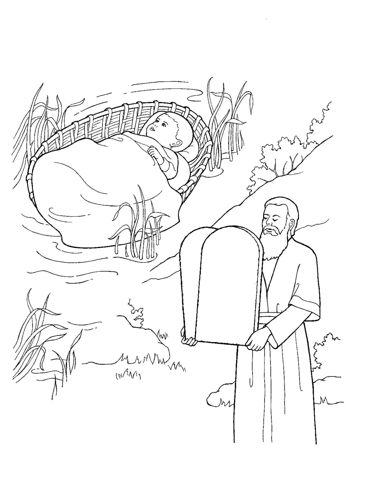 1200x1600 Moses As A Child And With The Ten Commandments