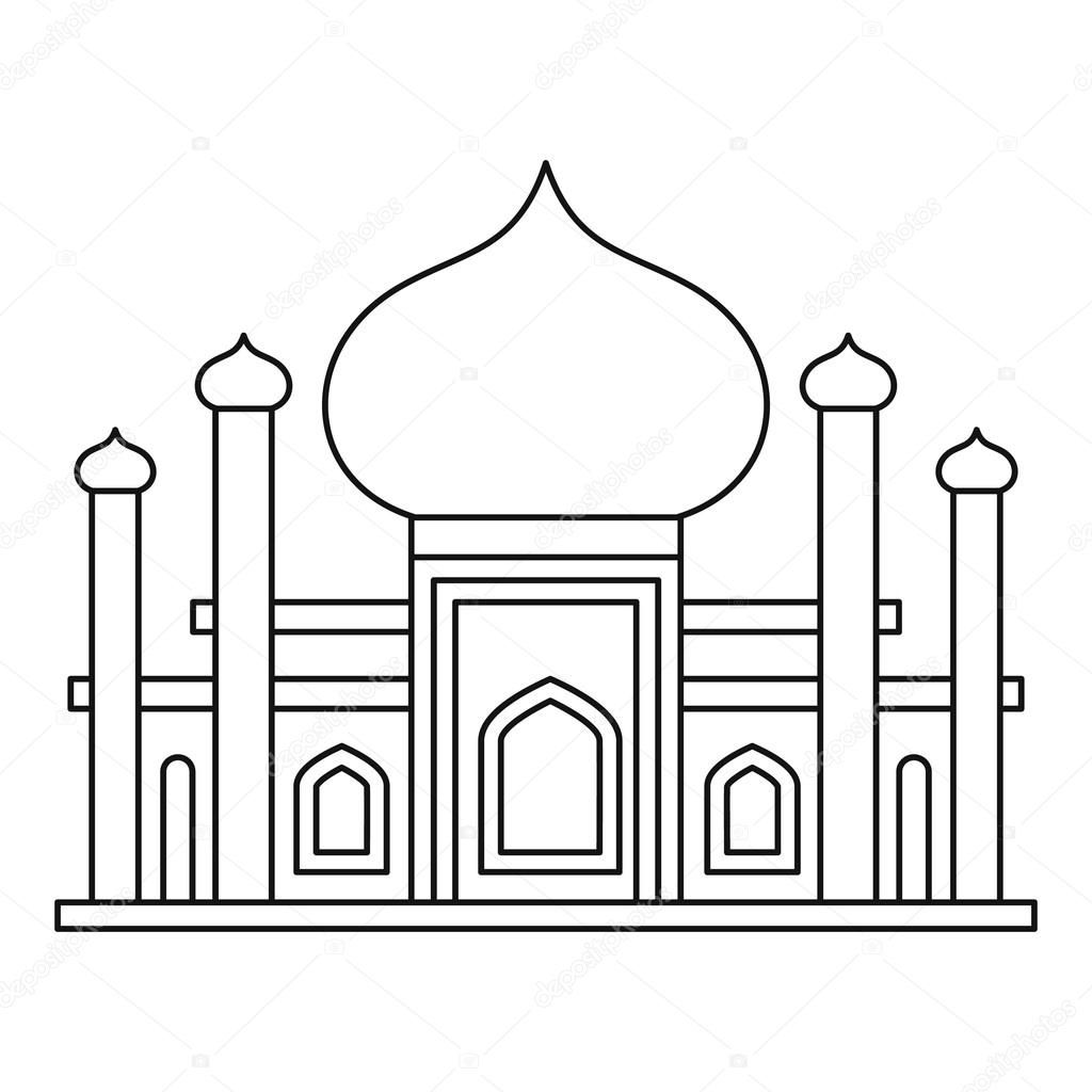 1024x1024 Mosque Icon In Outline Style Stock Vector Ylivdesign