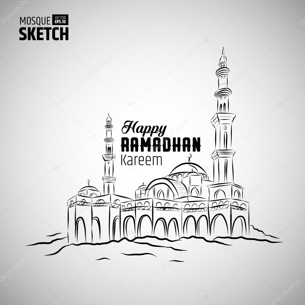 1024x1024 Arabian Mosque Sketch Stock Photo Yugra