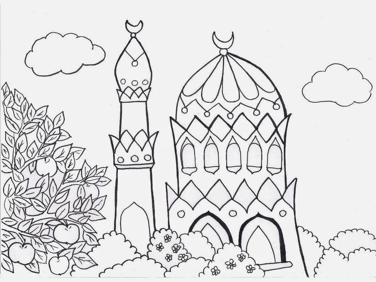 1200x900 Mosque Nature Hd Coloring Pages For Kids