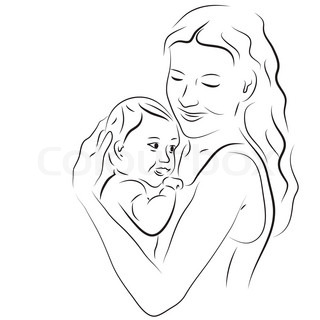 Mother And Baby Drawing at GetDrawings | Free download