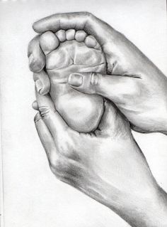 236x319 Custom Charcoal Drawing From Your Photo Of Baby Hands (Not