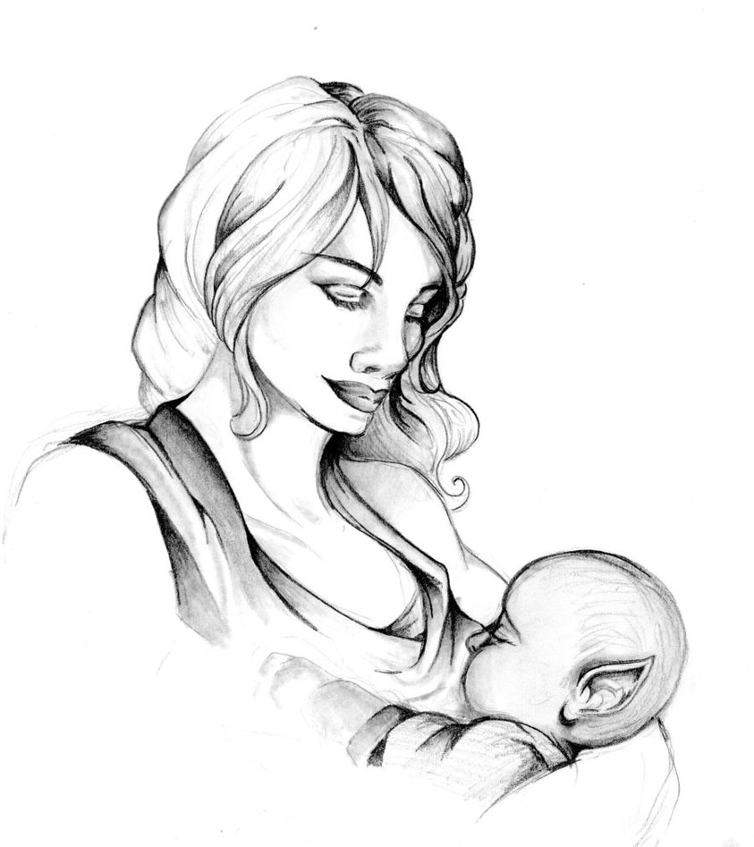 843x947 Mother And Baby Pencil Drawing Sketches Of Mother And Childpencil