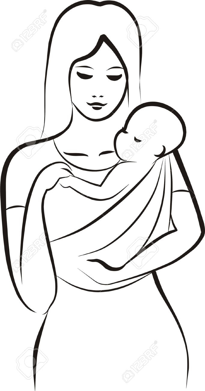682x1300 Mother And Baby Drawing Pictures 82,439 Mother And Child Cliparts