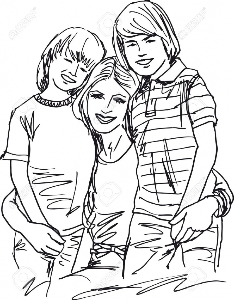 799x1024 Images Of Mothers And Children Pencil Art Happy Mother With Child