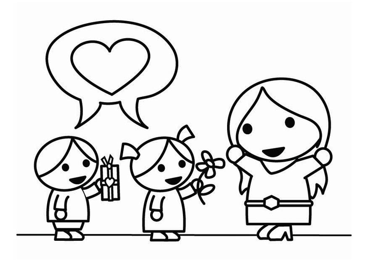 750x531 Coloring Page Mother's Day With Children