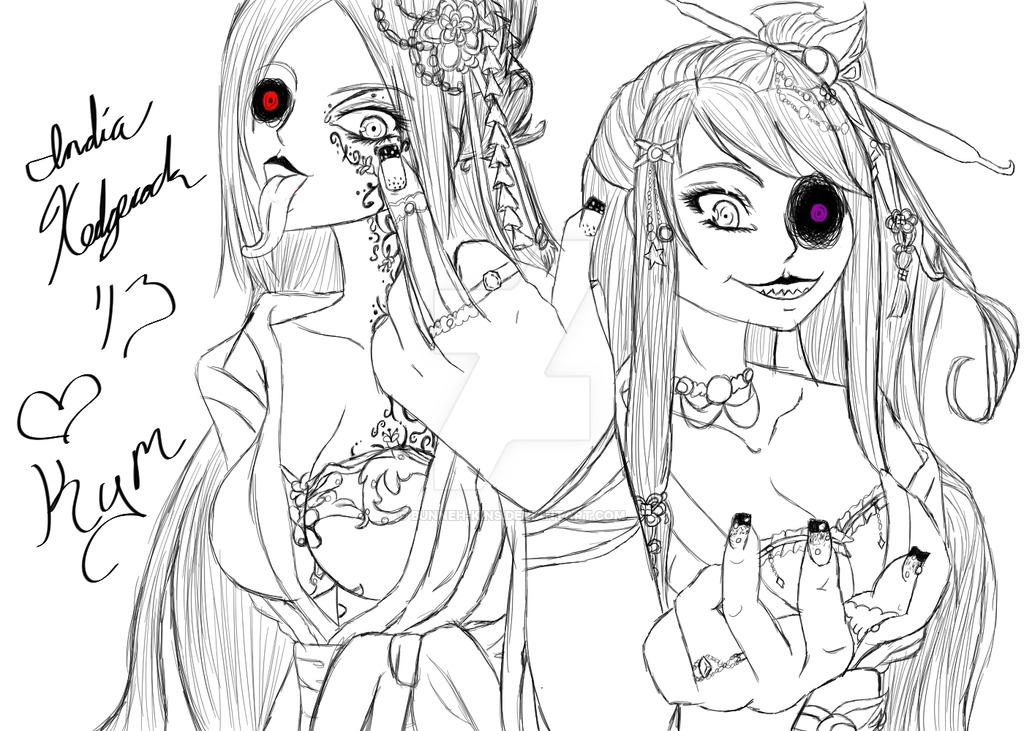 1024x731 Crazy Mother And Daughter Sketch By Bunneh Kins