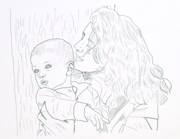 600x465 Mother Son Sketch Learn To Draw Sketches