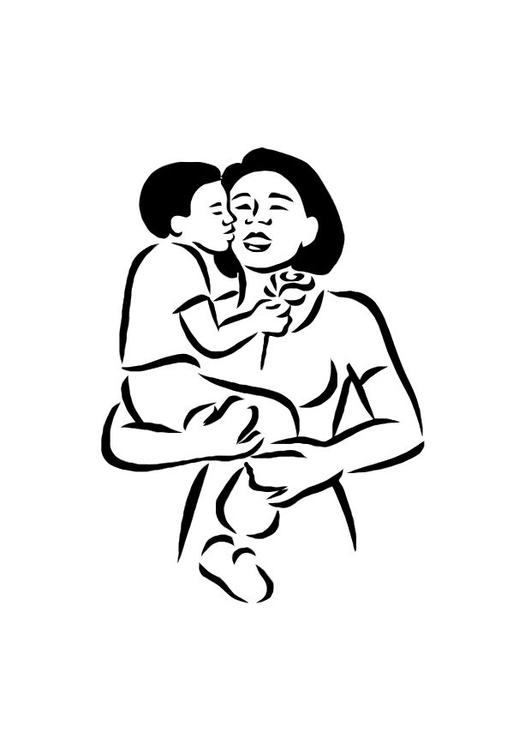 531x750 Coloring Page Mother And Son