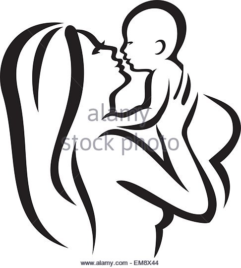 486x540 Mother Baby Vector Silhouette Stock Photos Amp Mother Baby Vector