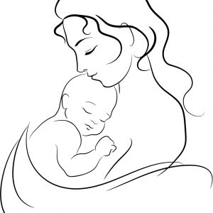 300x300 Mother Drawing Clipart Clipartfest Mother And Two Children