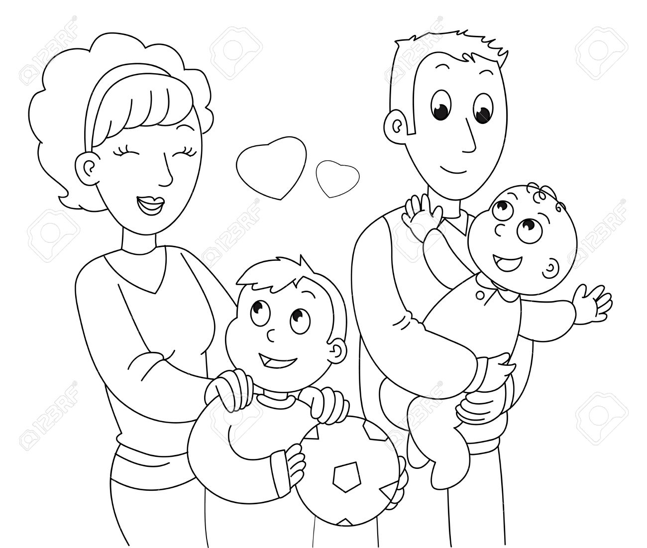 1300x1101 Mother Father With Baby Drawing Images Mother's Day Drawing Ideas