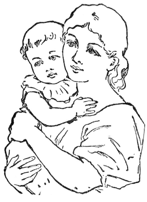 585x800 Mother Baby Clipart
