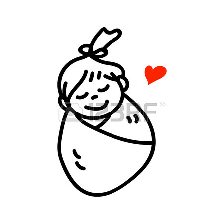 450x450 Hand Drawing Cartoon Happy Baby Mother And Father Day Vector