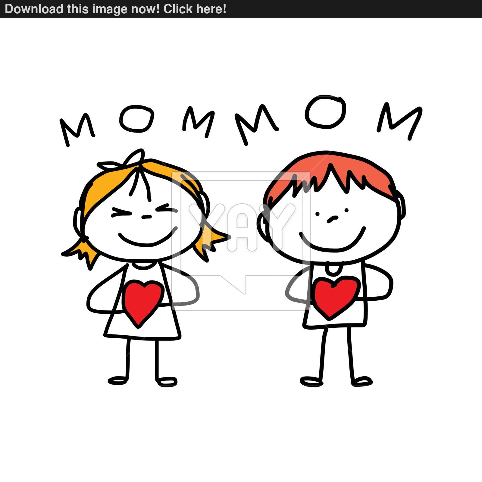 1600x1600 Hand Drawing Cartoon Concept Happy Mother's Day Vector