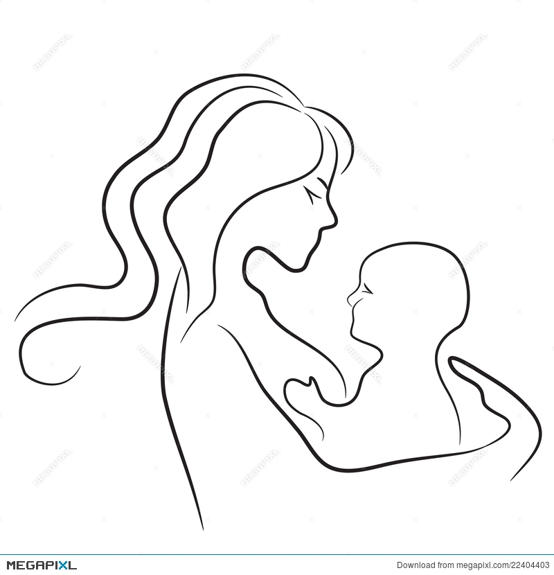 800x830 Mother And Baby Icon Illustration 22404403