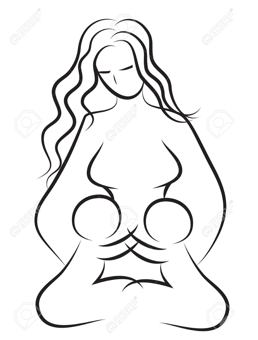 986x1300 Mother And Baby Icon Woman Family Child Vector Line Drawing