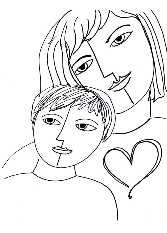 570x798 Mother And Child Drawing