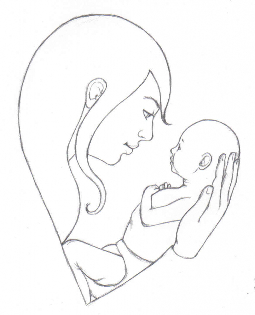 827x1024 Mother Child Love Pencil Drawings Pencil Sketches Of Mother