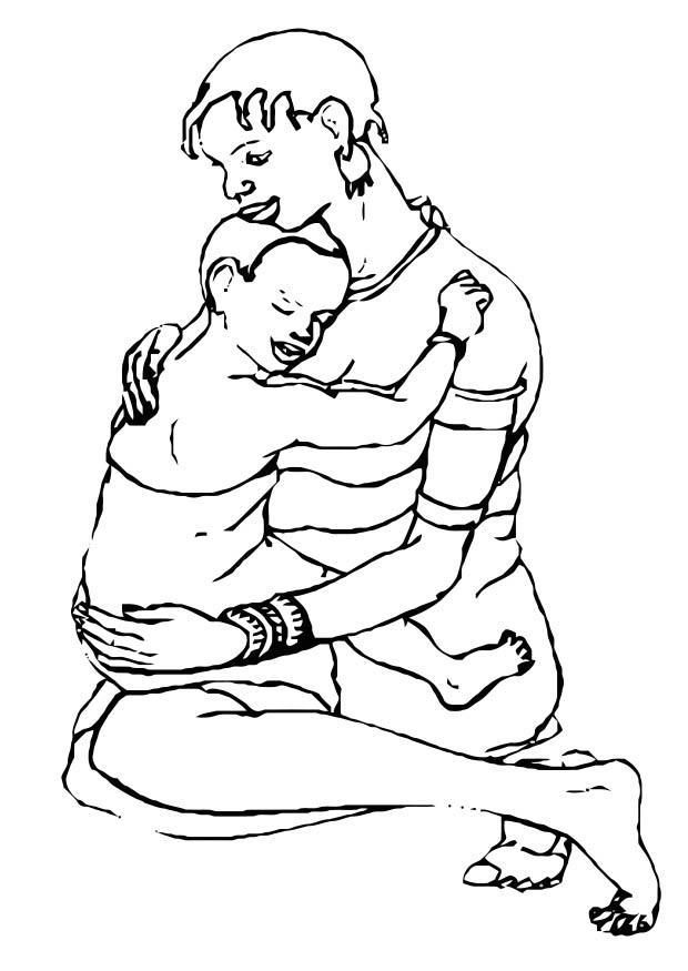 620x875 Coloring Page Mother And Child