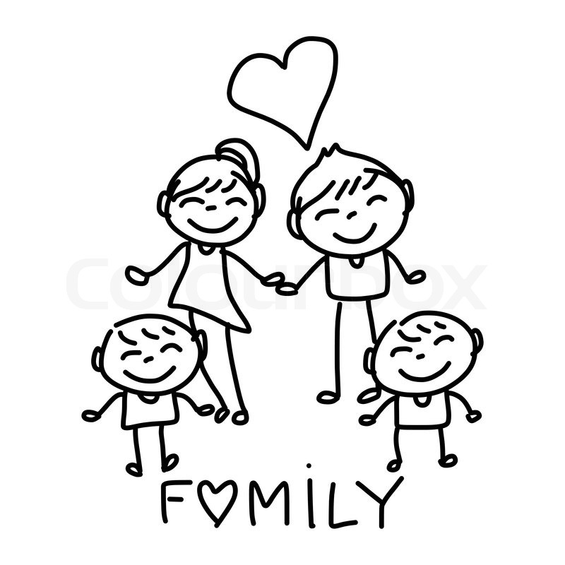 800x800 Happy Families Drawing Childres Family And Mother Drawing