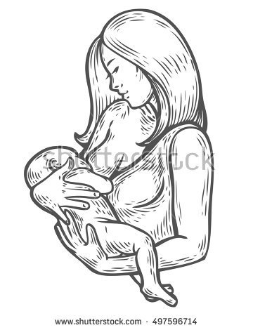 360x470 Photos Mother Holding Baby Drawing,