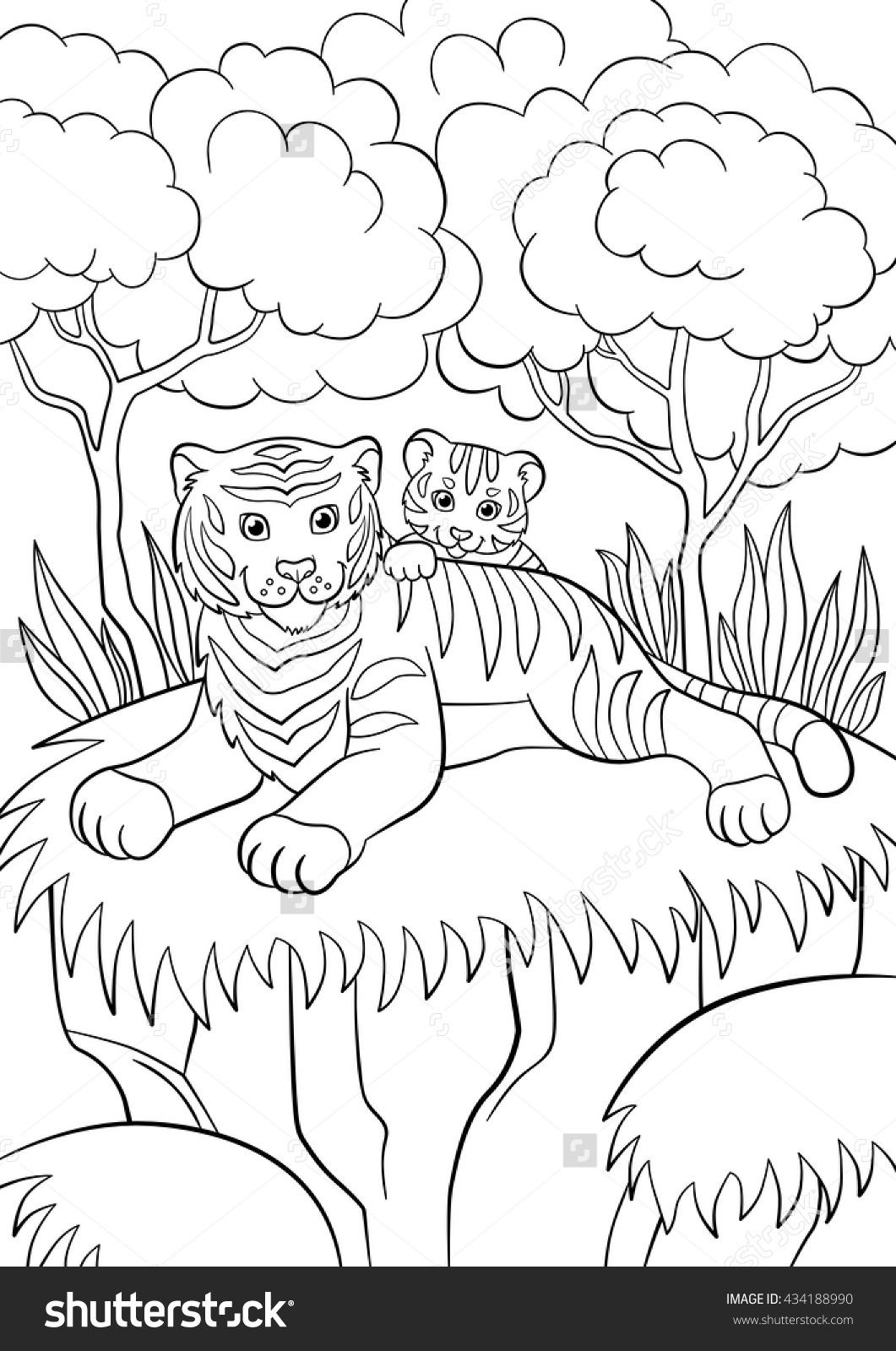 1061x1600 Forest And Animals Drawing Line Coloring Pages Wild Animals