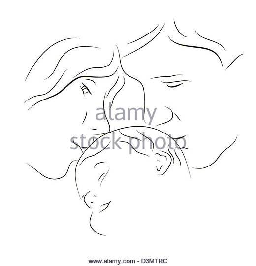 520x540 Hand Drawn Silhouette Mother Son Stock Photos Amp Hand Drawn