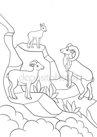 318x450 Coloring Pages. Mother, Father And Baby Urial Smile. Stock
