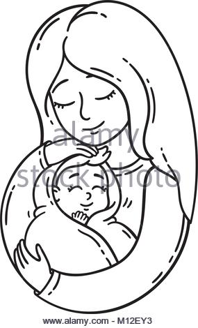 285x470 Mother Holding Her Baby Stock Vector Art Amp Illustration, Vector