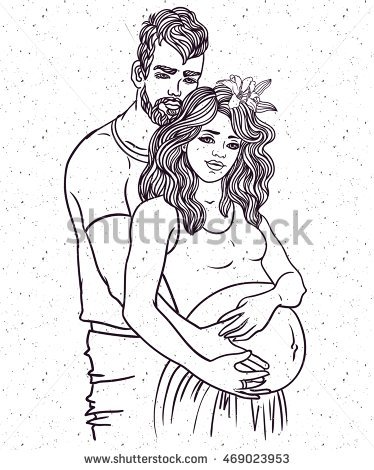 374x470 Drawn Baby Woman