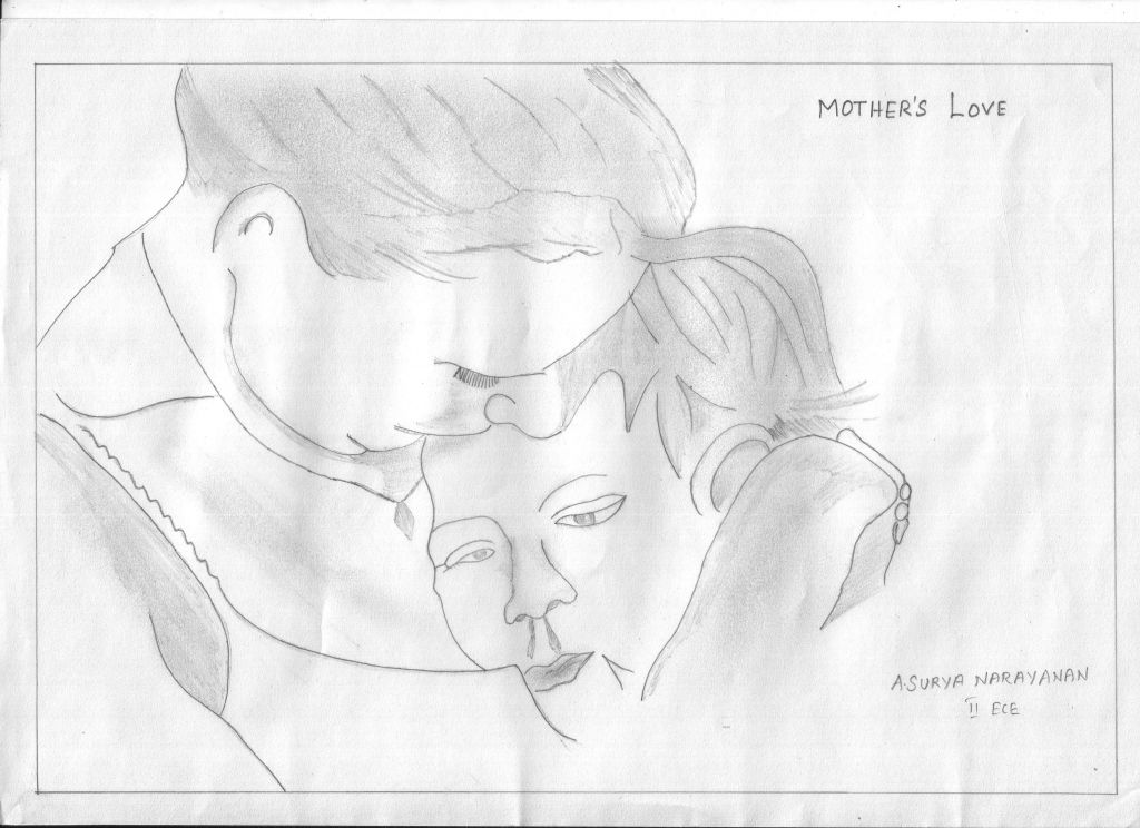 1024x744 Techie Pencil Art Work Love Of A Mother