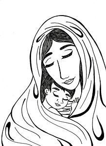 218x300 Mother Mary Drawings