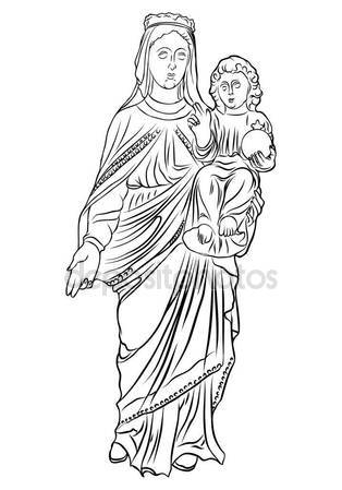 314x449 Mother Mary With Jesus Christ Baby Stock Vector Goldenshrimp