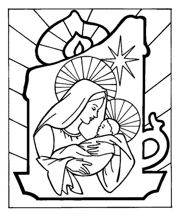 600x721 Baby Jesus And Mother Mary On Christmas Eve On Christmas Coloring