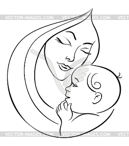 264x300 Mother And Baby Clipart Baby Drawing