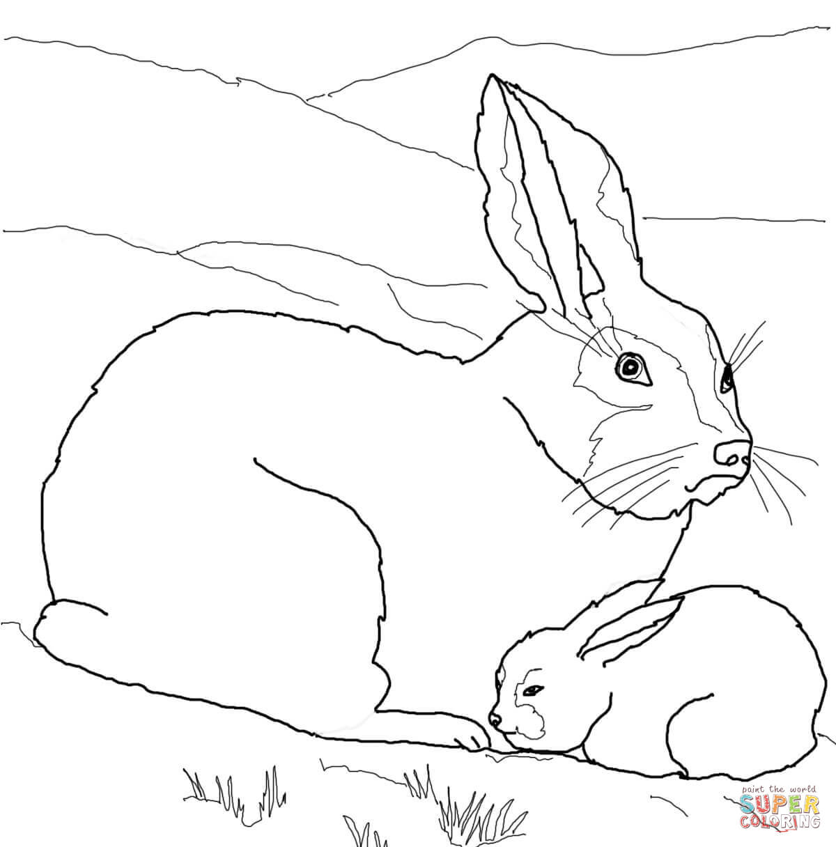 1200x1216 Wolf Mom Baby Coloring Page Baby Bunny Coloring Pages