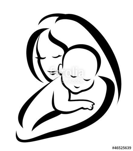 440x500 Mother And Baby Vector Symbol Stock Image And Royalty Free Vector