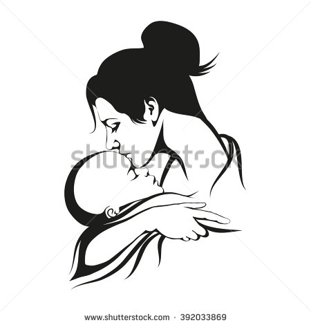 450x470 Mother And Child Drawing Free Clip Arts Sanyangfrp