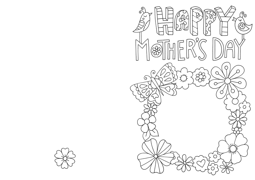 1050x742 Free Mother's Day Card Colouring Download