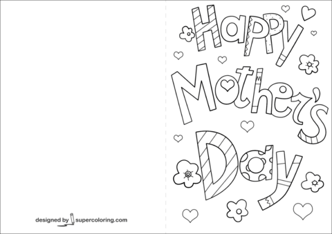 480x339 Happy Mother's Day Card Coloring Page Free Printable Coloring Pages