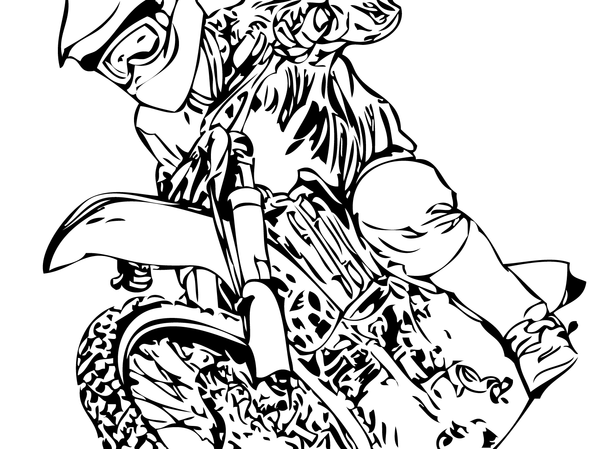 600x449 Motocross Line Drawing By Car2nistrob