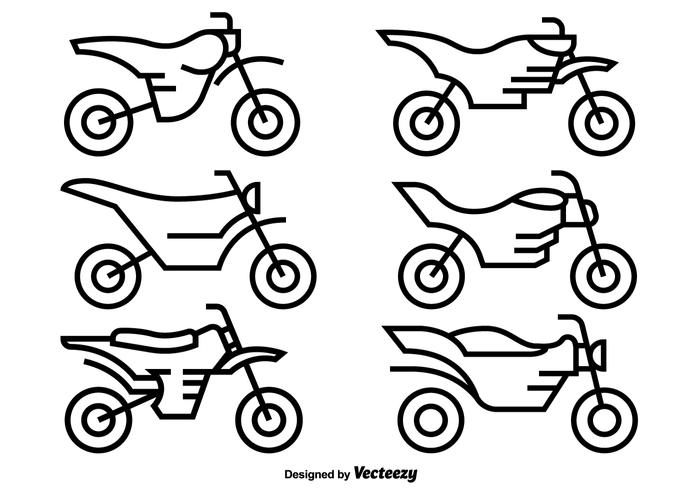 700x490 Vector Icons Of Motocross Motorcycles