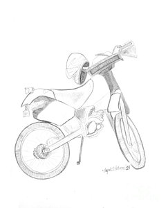243x300 Motor Bike Drawings Fine Art America