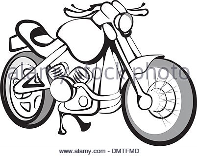 402x320 Motorcycle Vector, Monochrome, Black And White Sketch, Coloring