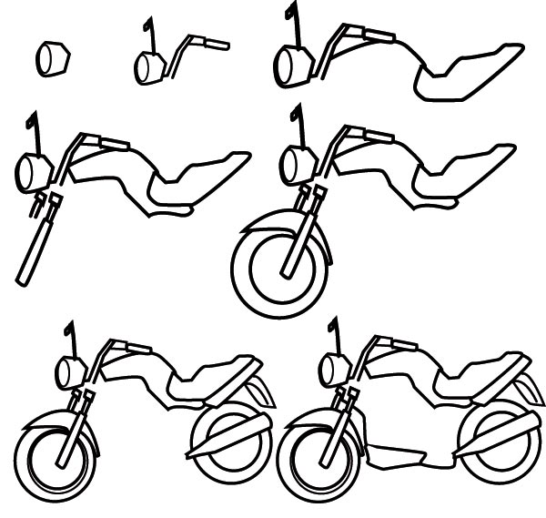 600x569 Drawing Motorbike