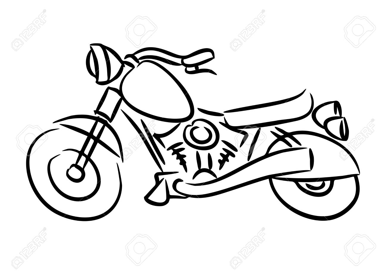 1300x919 The Cartoon Picture Of Chopper Motorcycle Royalty Free Cliparts