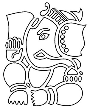 302x355 Elephant Face Ganesh Hindu God Outline , Vinyl Stickers , Sticker